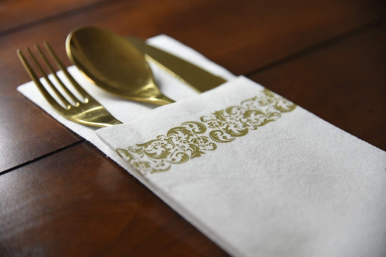 Gold Disposable Guest Napkins - Premium Quality and Durable